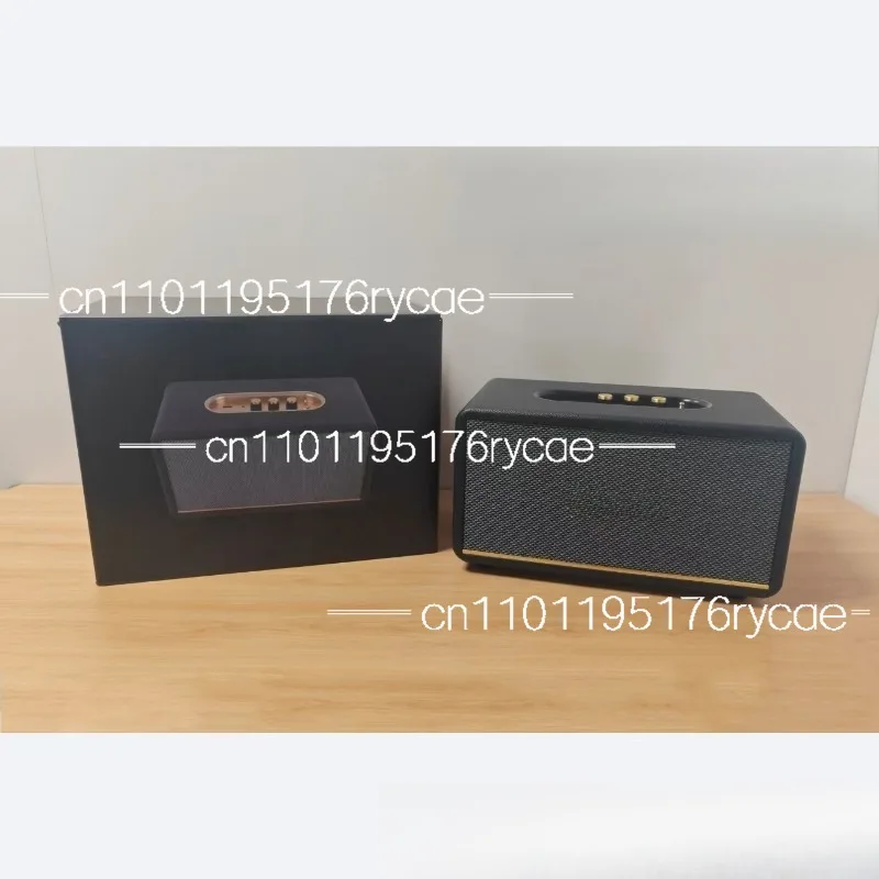 High-power retro wood and leather stereo, medium third-generation wireless bluetooth speaker