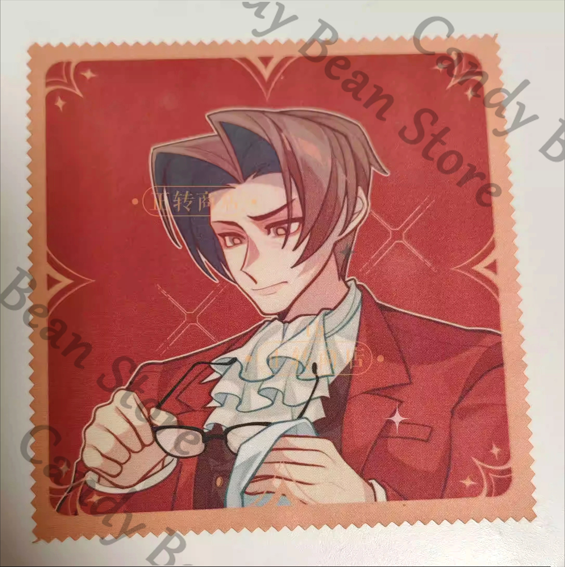 Lunettes de cosplay Anime Ace Attorney Miles Edgeworth, chiffon de nettoyage pour lunettes de dessin animé, cordons pour lunettes, cadeau décoratif