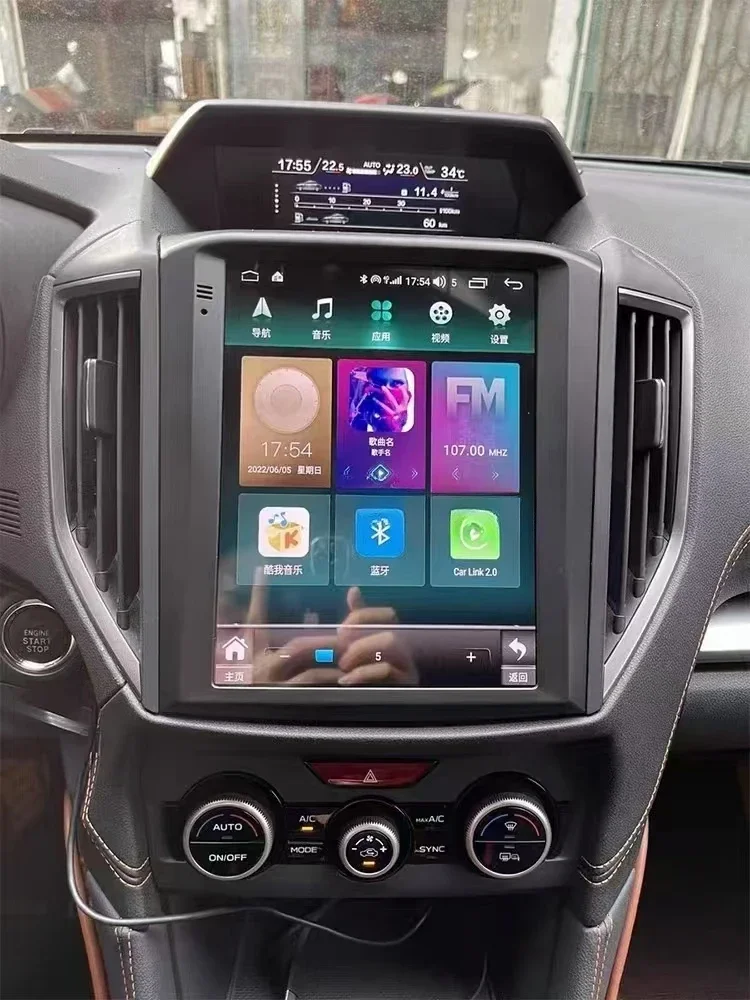 

9,7 "для автомобильного радио, мультимедийный GPS для Subaru XV Forester 2018-2021 Android 14 BT CarPlay, навигационный головное устройство, сенсорный QLED экран