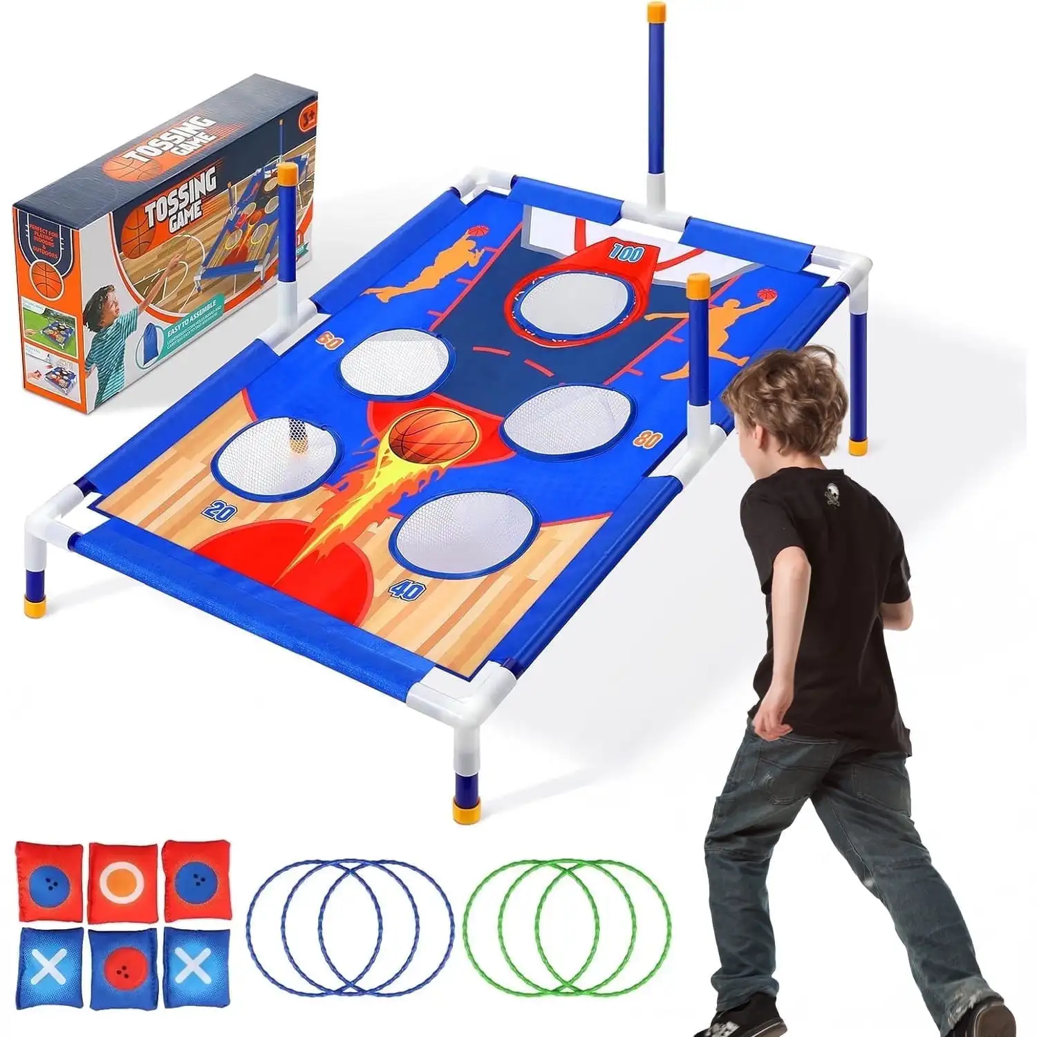 

Игра для детей с погремушками, игра Cornhole 2-в-1, игрушки для улицы с мешком с песком для детей от 3 до 8 лет