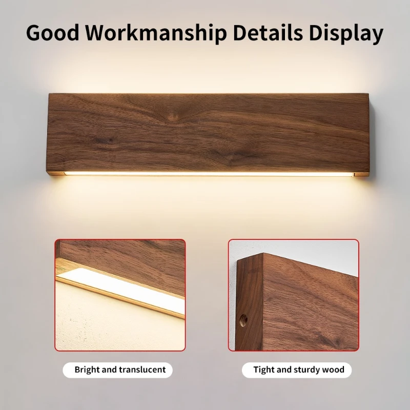 

Настенный светильник из скандинавского ореха, минималистичный стиль, изголовье спальни, гостиная, фойе, коридор, декоративные светильники