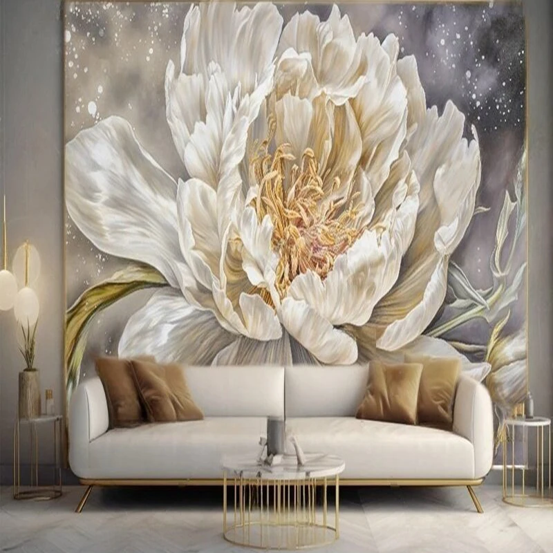 Customized Floral Wall Mural Modern Wallpaper TV Sofa Background Home Interior Decoration Bedroom Office Dining Room Wall Art
