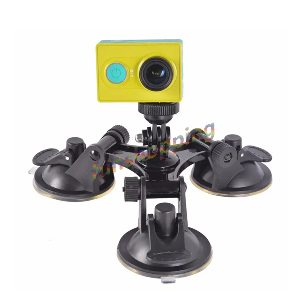 كوب شفط ثلاثي الزجاج الأمامي لـ Xiaomi Yi ، GoPro Hero 6 ، 5 ، 4 ، 3 ، 2 ، SJ4000 ، SJ5000 ، SJ7000 ، ملحقات مثبتة ، دهون ، جديدة