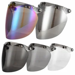 New Helmet Bubble Visor With Stand Vintage 3/4 Open Face Helmet Accessories Bubble Flip Up Motorcycles Windshield Universal