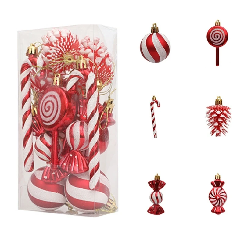 Pack of 13 Handmade Christmas Tree Baubles Stylish Holiday Hanging Decoration - Image 4