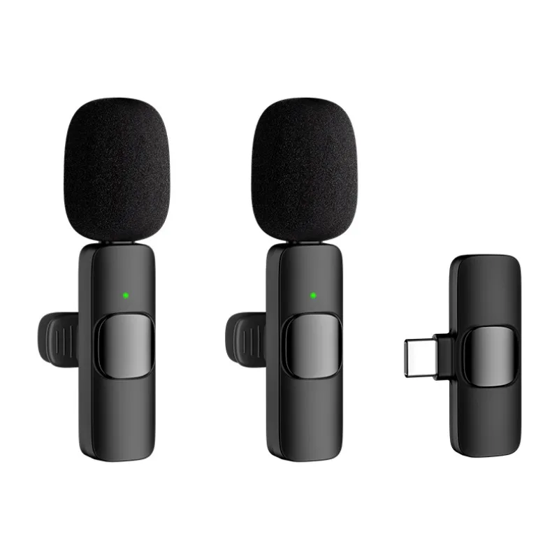 Wireless Lavalier Microphone for iPhone Android Mini Clip-On Mics with Noise Cancelling Perfect for YouTube Podcast Interviews
