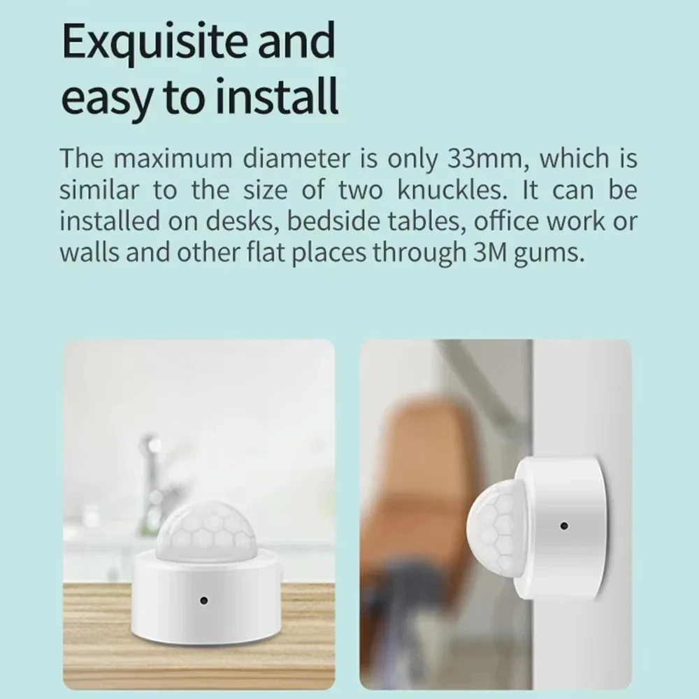 Zigbee funktioniert mit Tuya PIR-Bewegungssensor, Infrarotdetektor, Mini-Smart-Menschenkörpersensor, Fernbedienung, Alarm, Alexa, Smart Life App. – Detail 2