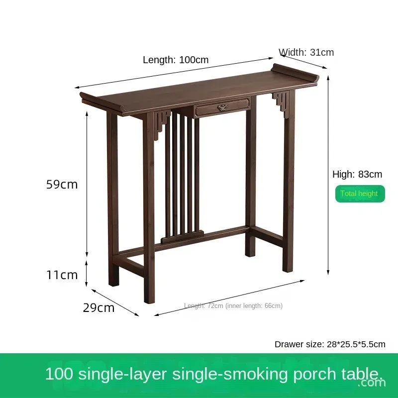 Nieuwe Chinese stijl offertafel voor de God of Wealth, bamboe en massief houten entreekast, moderne woonkamer Boeddhistische nich