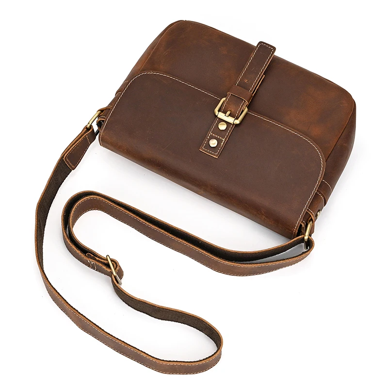 Imagem -05 - Retro Moda Bolsa de Ombro para Homens Real Couro Genuíno Masculino Feminino Crossbody Bolsas Sling Bolsa Anti Roubo Bolsas do Mensageiro para a Senhora