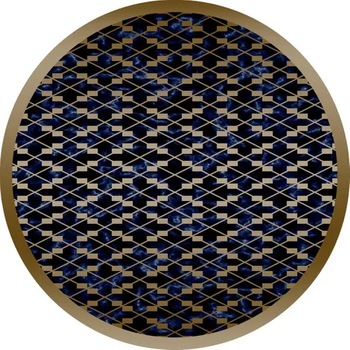 Ardizayn Navy Blue, 120x120 cm. Anti-Slip, Not Peel Leather Outsole Round Bath Mat