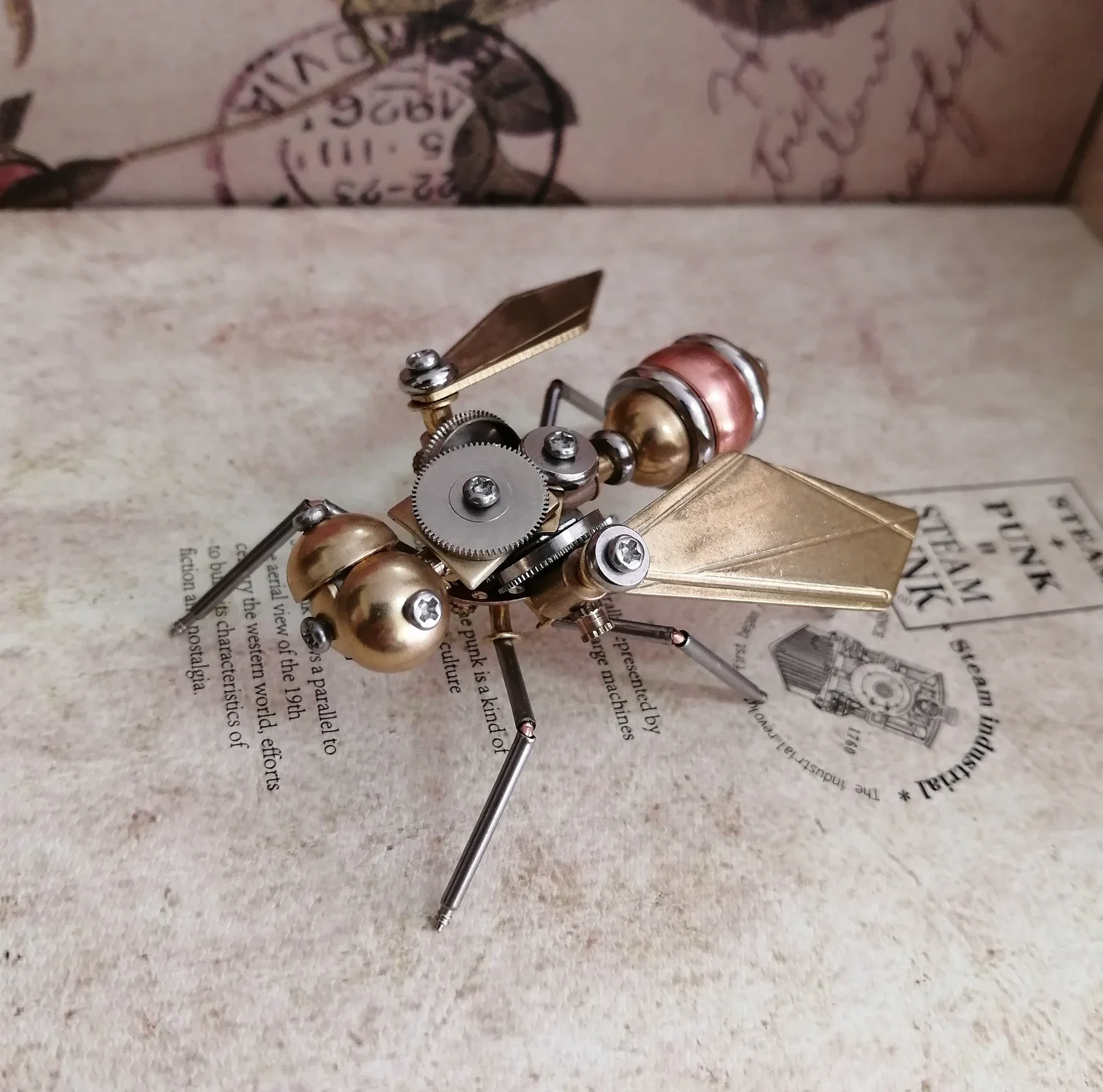 3D mechanical insects steampunk fruit flies all metal handmade small handicraft ornaments  - Finished Product