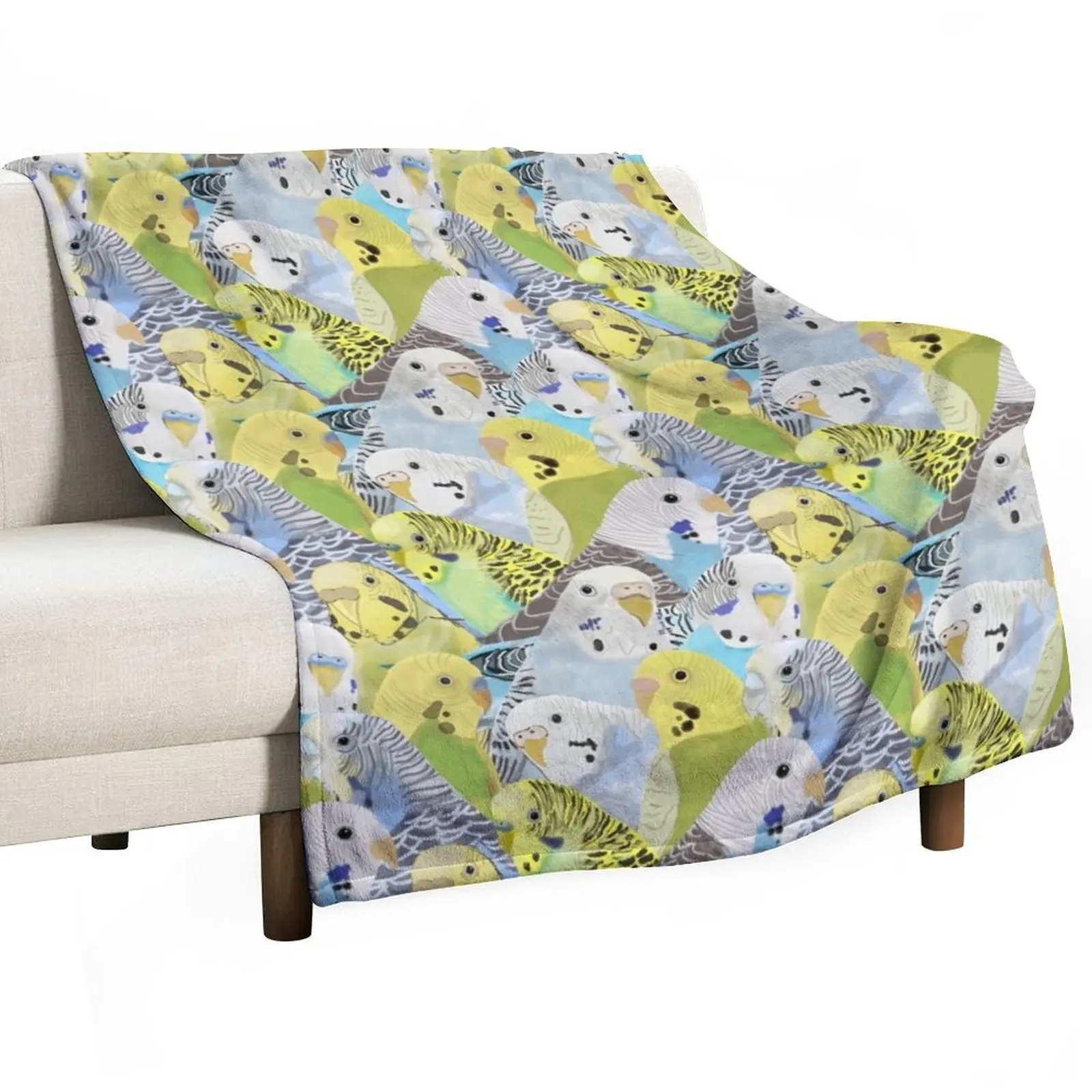 Budgie Parakeets Throw Blanket Heavy Flannels Camping anime Blankets