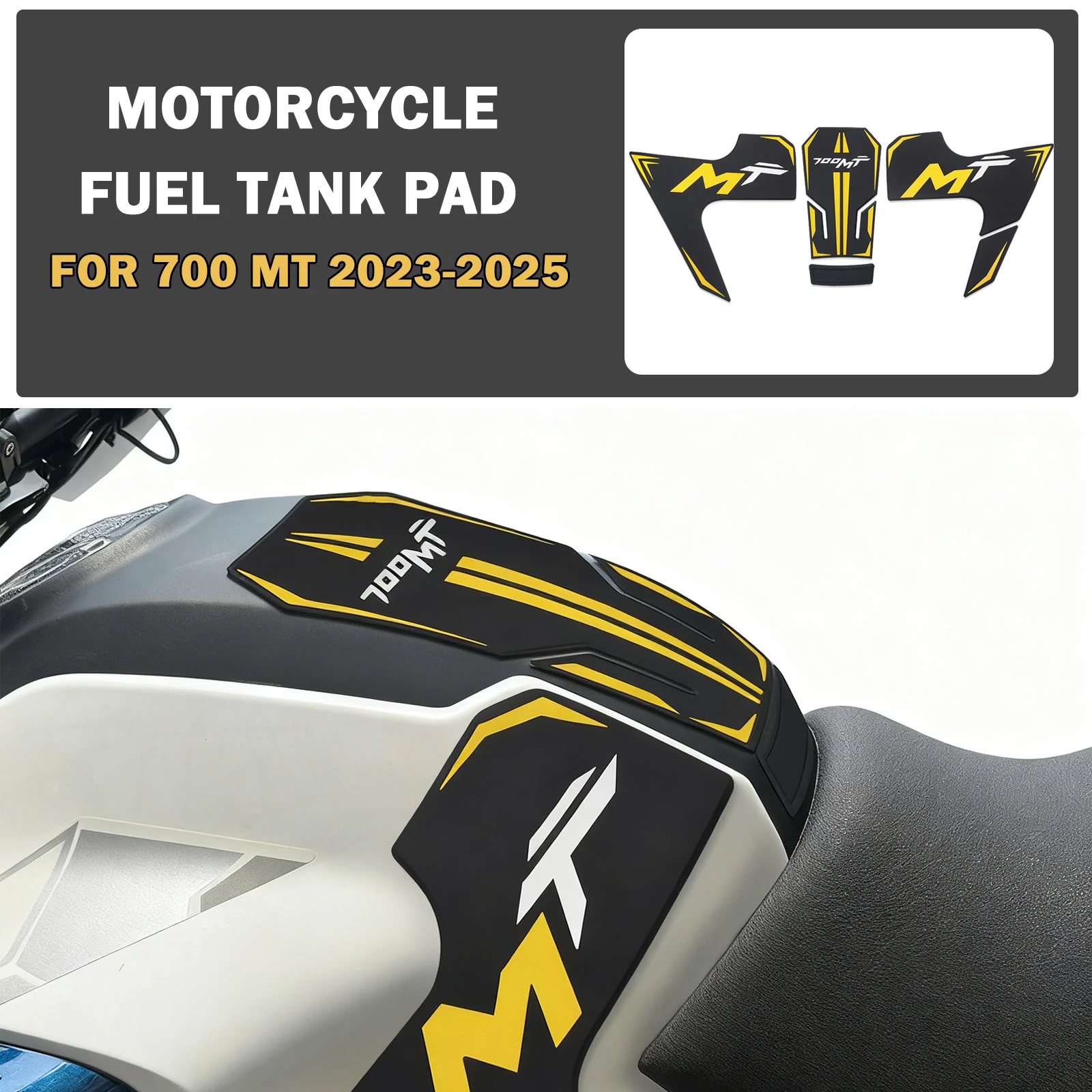 Für 700MT 2023-2025 MT700 Motorrad Zubehör Gummi Gas Tank Dekoration Schutz Verdicken Aufkleber Kraftstoff Tank Aufkleber Kits