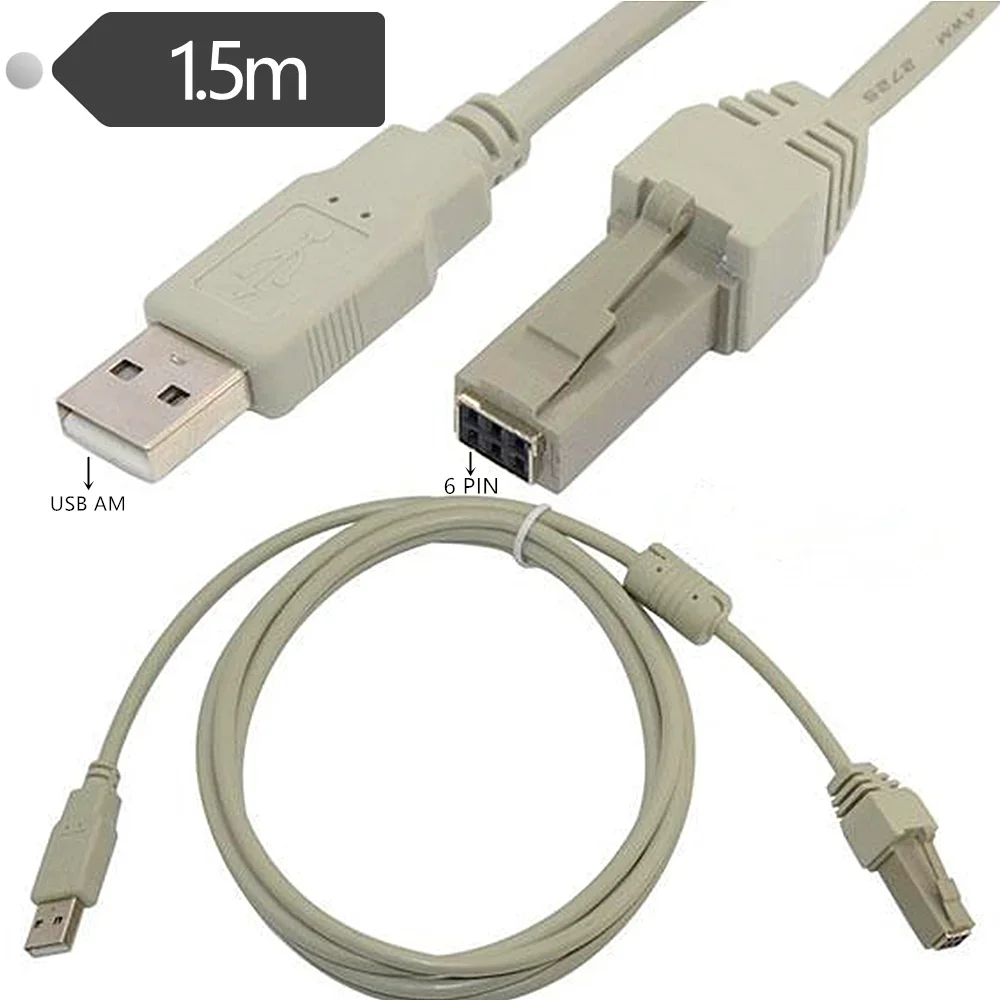 USB Cable for IBM Scanner, USB A To 2*3 6pin Socket Barcode Scanner Cable for IBM Scanner Viewbarcode Scanner