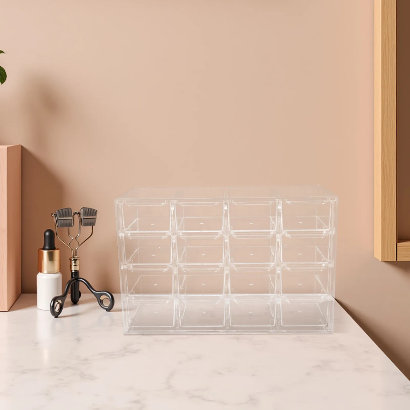 

Прозрачная коробка для хранения украшений 9,43X6,09X3,85 дюйма, настольный органайзер с выдвижными ящиками для сережек, колец, ожерелий, мелких деталей