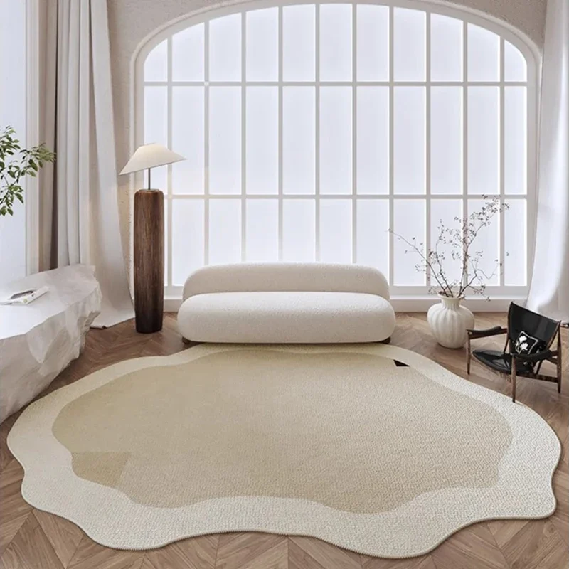 

Large Irregular Carpet in The Living Room Bedroom Cloakroom Easy-to-care Area Rug Minimalist Beige Home Decoration Floor Mat 양탄자