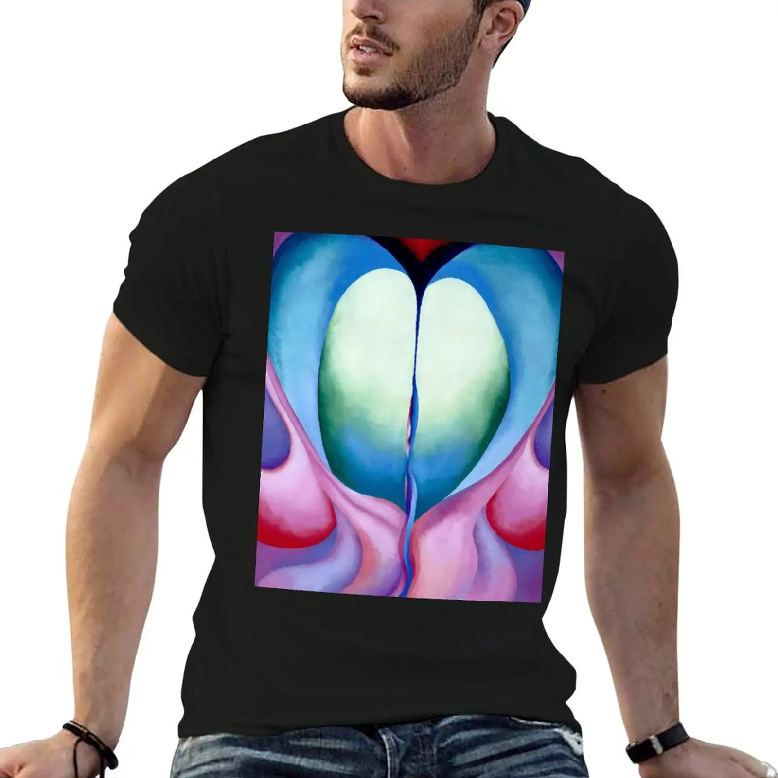 Georgia O'Keeffe series-i-no-8 T-Shirt Casual Pattern Print Tee Shirt