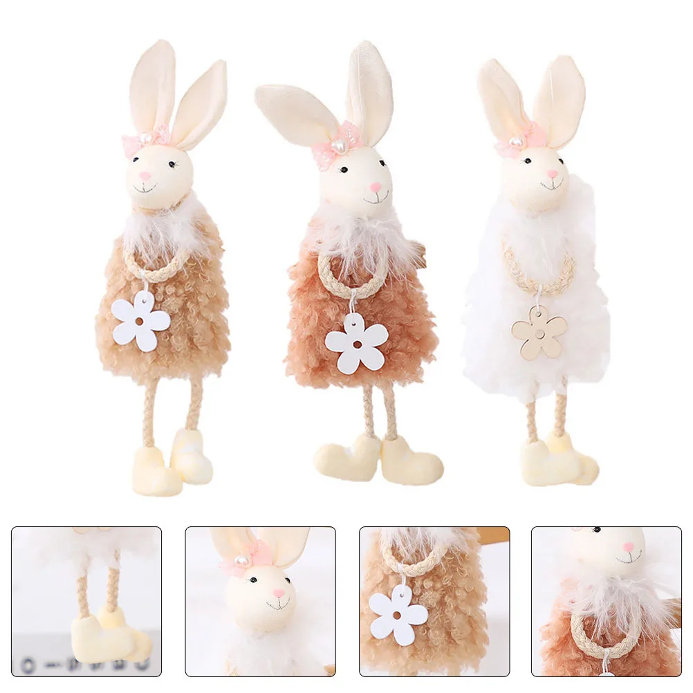 

3 Pcs Bunny Pendant Bunnies Decor Room Adorable Rabbit Decorations Decorate Cloth Ornament