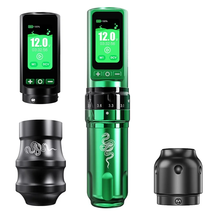 

Беспроводная ручка-пулемет для татуировки со складным дизайном для профессионального искусства кожи, питание от высокопроизводительного двигателя McoreC3 и 300