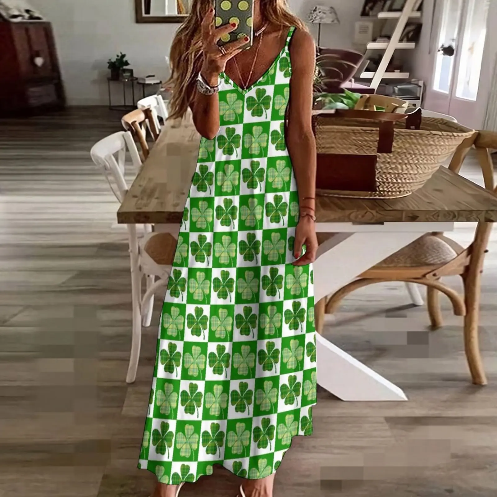 St Patrick's Day Dress Patricks Shamrock Pretty Stylish Bohemia Long Dresses Summer Night Club Maxi Dress Pattern Vestidos Gift