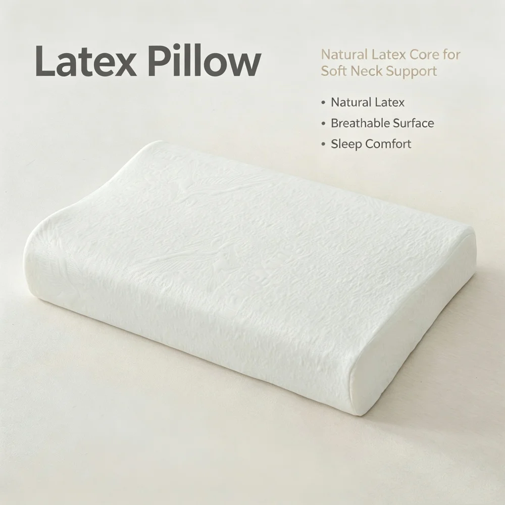 1pc Sleeping Latex Pillow Cervical Massage Pillows Natural Orthopedic Pillow Home Supplies Replacement with Pillow Cover