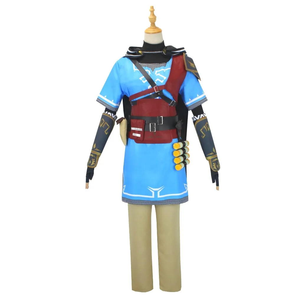 Anime Linke Cosplay Costume Game Link Zelda Cosplay Costume Linke Blue Tunic Full for Comic Con Role Play Linke Outfits