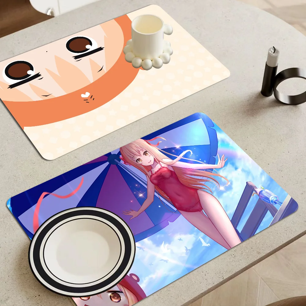 

Himouto! Umaru-chan Coffee Tablewear Drain Pad Bathroom Square Absorbing Anti-slip Dry Mat Kitchen Placemat Dishes Cup Pad