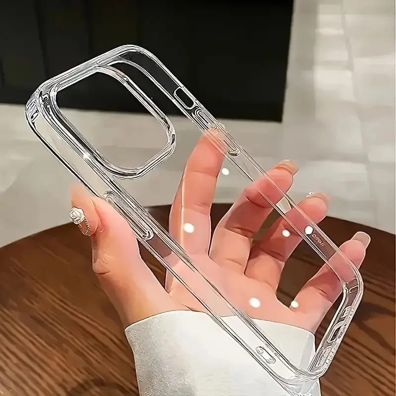Paquete de 5 fundas TPU suaves transparentes para iPhone 17, 16, 15, 14, 13, 12, 11 Pro Max, 17 Air, 16, 15, 14 Plus, 13, 12 3