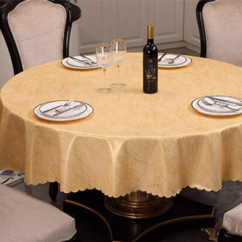 Plastic Lace Round Tablecloth Thick Multi-color Printed Tablecloth Waterproof Oil Resistant Washable Table Cover