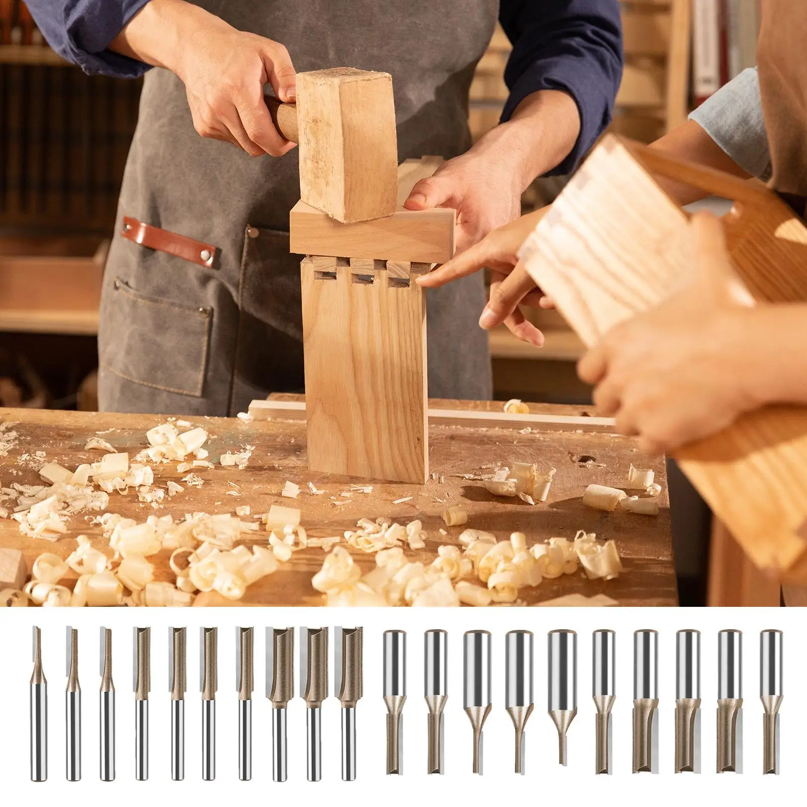 Craftsmen Router Bits 10-Piece Carpentry Gear Multifunctional Router Bits For Trimming Engraving Slotting Carpentry Woodworking