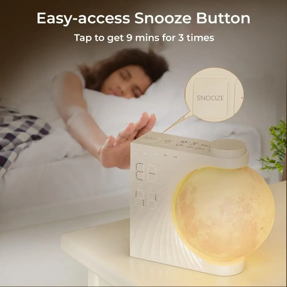 10 Light Effects Sunrise Alarm Clock 10 Sleep Nature Sounds 30/60/90 Timer Wake Up Light 12 Volume Control Adjustable