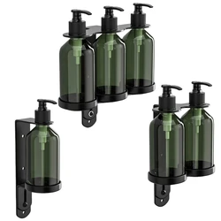 Wall Mounted Soap Dispenser Pump Bottle With Holder For Shampoo Shower Gel Sstainless Steel Manual Soap Dispenser Holder