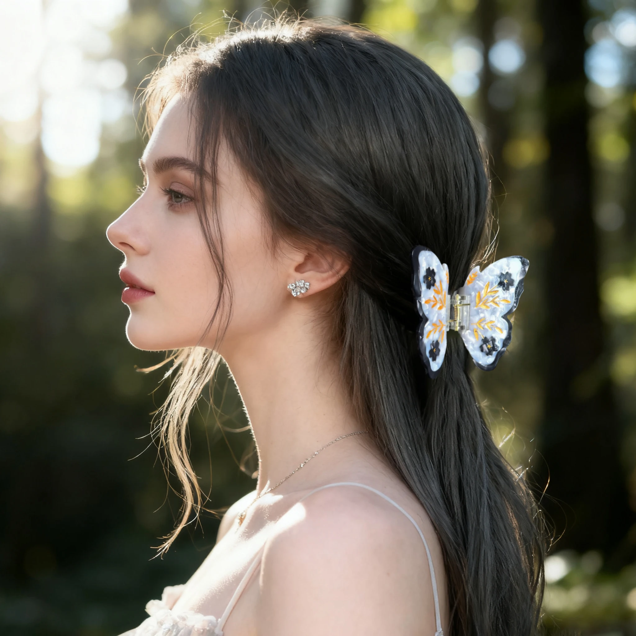 

Muweordy Blue Butterfly Hair Claw Sweet Elegant Flower Acetate Claw Clips Trendy Hair Clips for Women Girls Hair Accessories