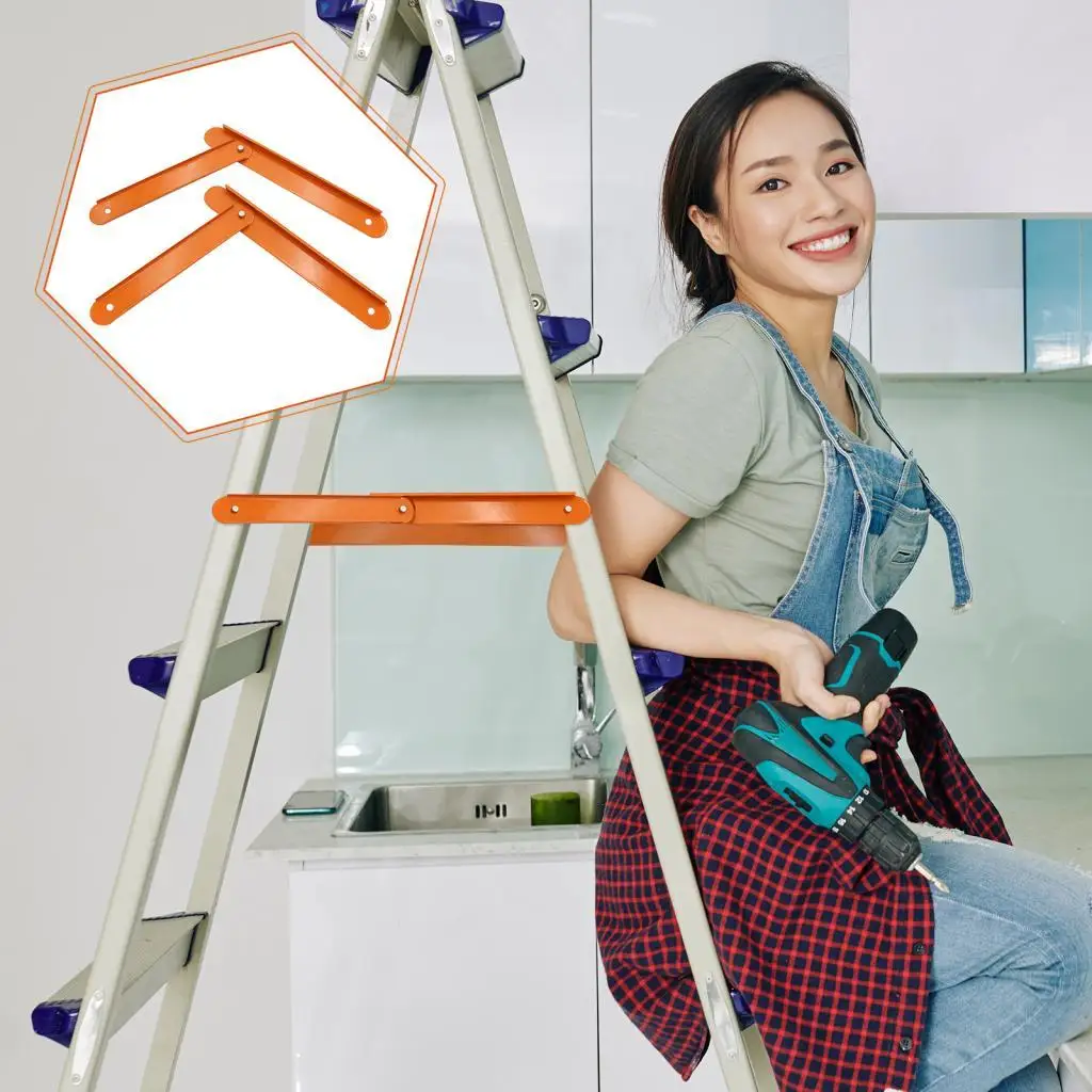 Ladder Reinforced Tie Rod Aluminum Fixed Hinge Scaffold Telescopic Ladder Accessory for Household Folding