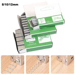 1000Pcs Staples Nails U/ Door /T Shaped Nail Shaped Stapler 12mm/8mm/10mm Staples Nails for interior decoration, wood processing