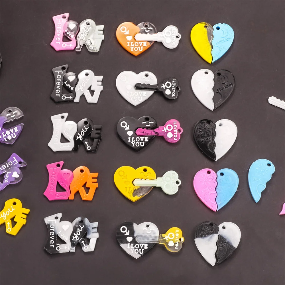 Heart Locks Keychain Pendants Epoxy Silicone Mold DIY Couples Puzzle Keychain Craft Handmade Jewelry Making Valentine'S Day Gift