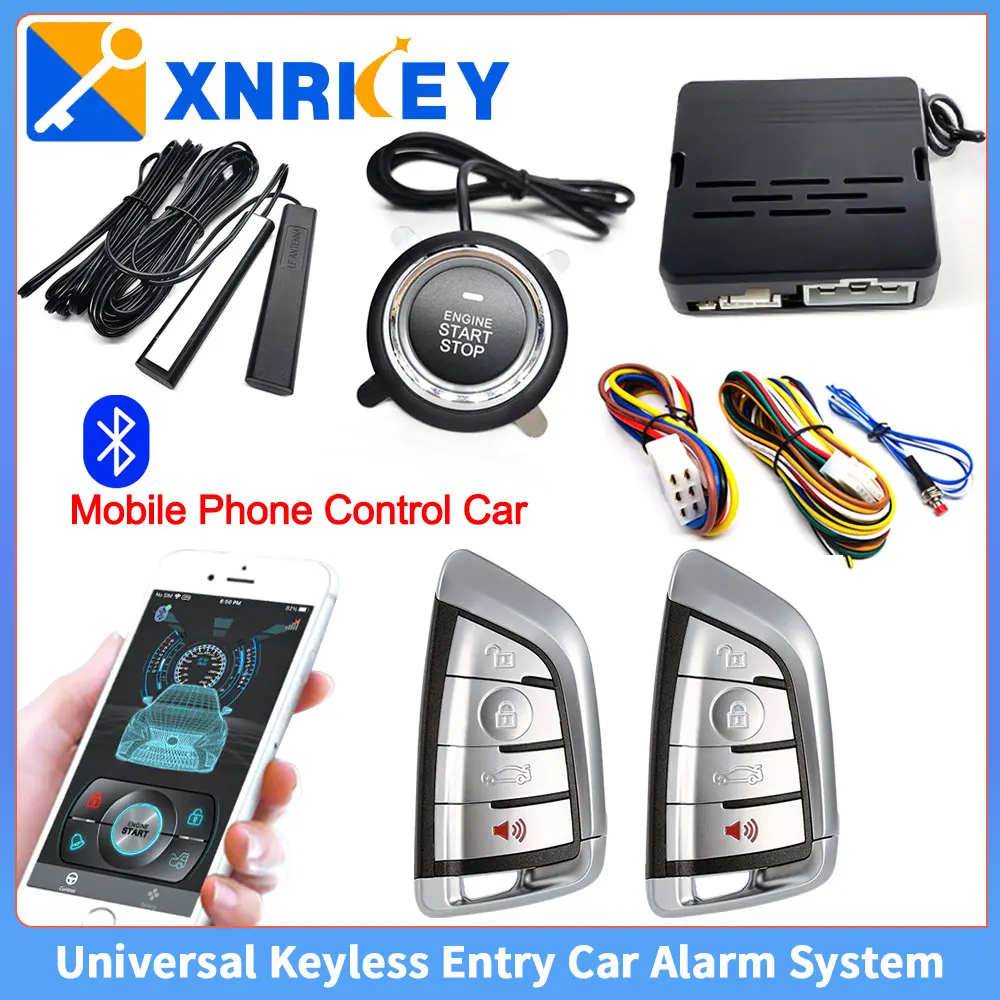 

Universal Car Alarm Auto Start Stop System Remote Start Entry Keyless Start System APP control Autostart Kit Car Accessori