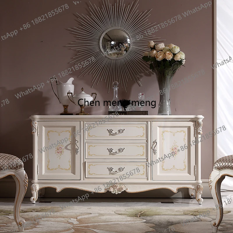 

Обеденные буфеты в европейском стиле из цельного дерева с покраской, бытовые двухдверные чайные шкафы, винные шкафы, ресторанные шкафы.