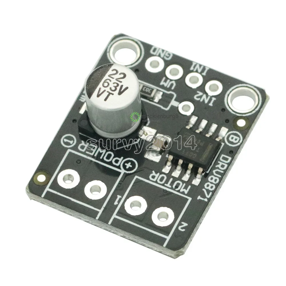 DRV8871 h-bridge DC brush motor driver circuit board for Arduino PWM control 3.6A maximum internal current mosfet module