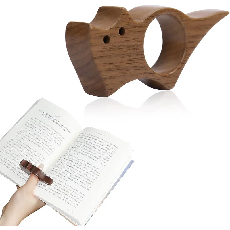 Black Cat Thumb Bookmark - Lightweight Plastic Reading Accessory for Book Lovers, One-Handed Page Holder, A Gift for Readers