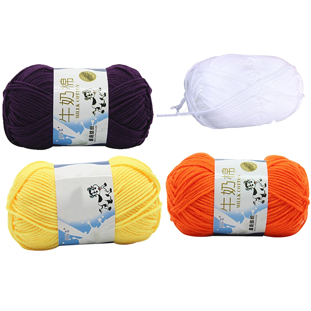 

50 G Milk Cotton Yarn Diy Woolen Crochet Purple for Crocheting Chunky Hand Knitting Baby