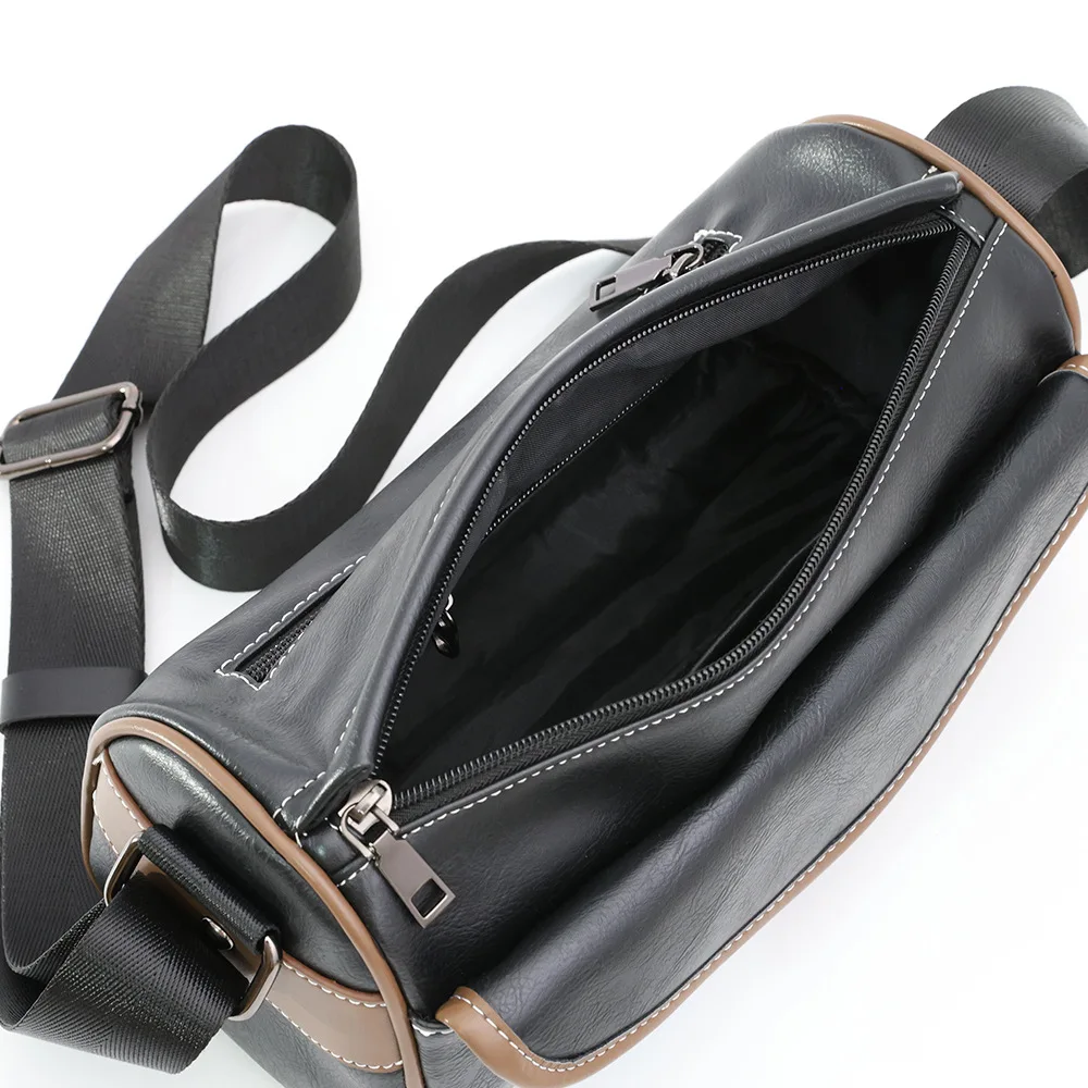 Modische Umhängetasche für Herren Luxuriöse Retro Herren-Umhängetaschen Weiche PU-Leder Schultertasche für Männer Rechteckige Sling-Tasche – Detail 11