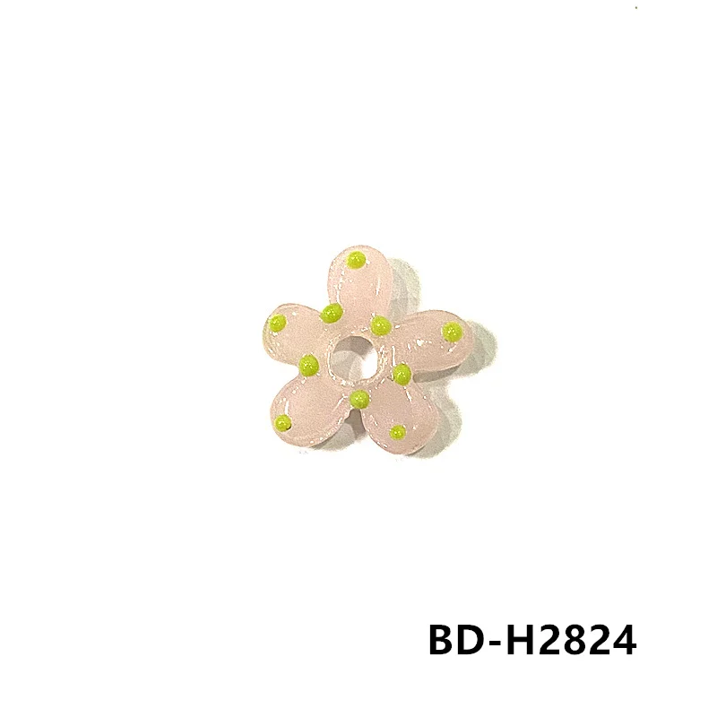 2Stück Dopamine farbige hohle Blumen Glasperlen INS Mini Blumen Charm Anhänger DIY Handgemachte Schmuckzubehör Bastelzubehör für Handwerker Perfektes Feiertagsgeschenk zur Armbänder Halsketten Herstellung – Detail 27