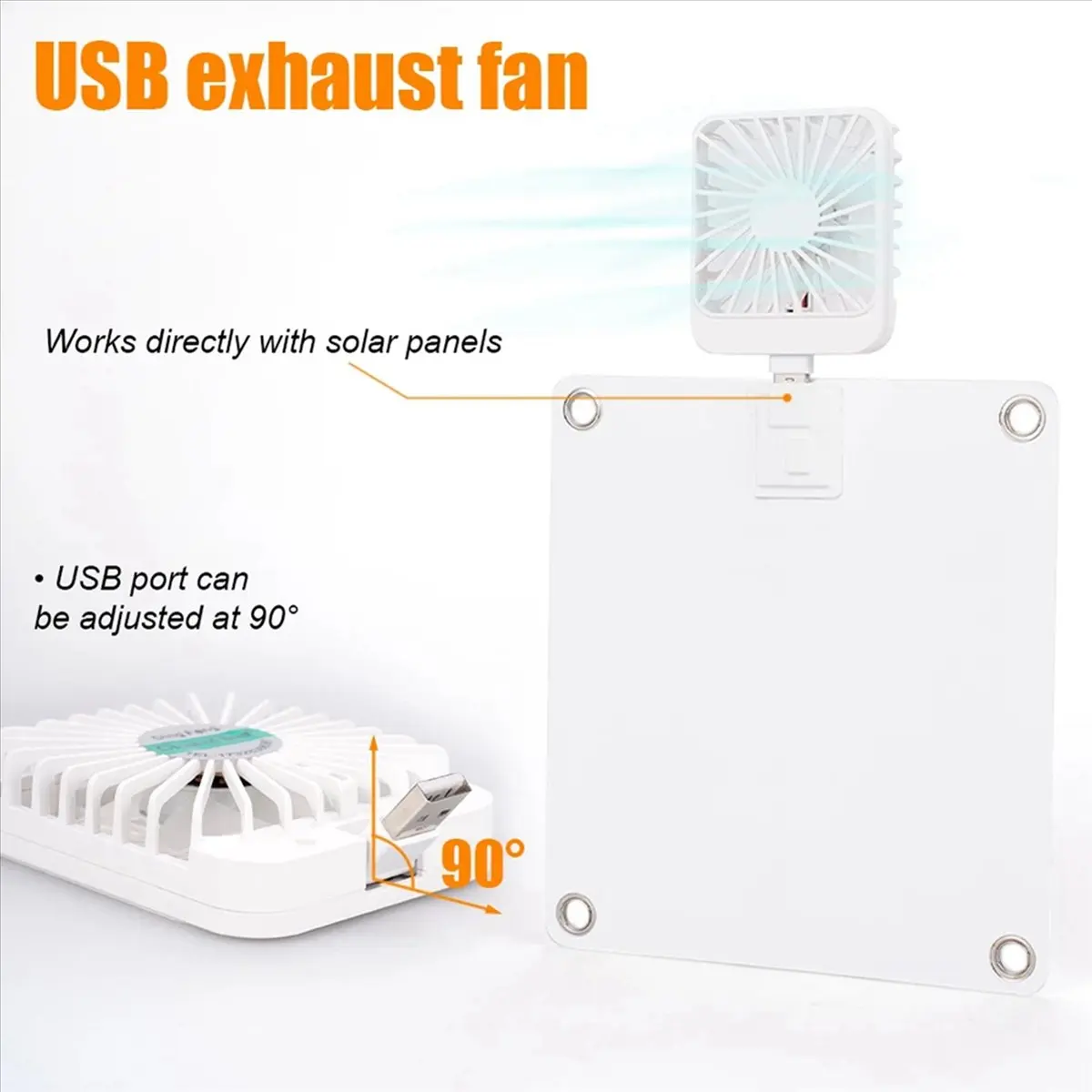 

[A64E] 2X 10W USB Вентилятор на солнечных батареях из монокристаллического кремния для автомобиля, вентиляции, птичьих клеток, будок для собак, складских помещений, туалетов