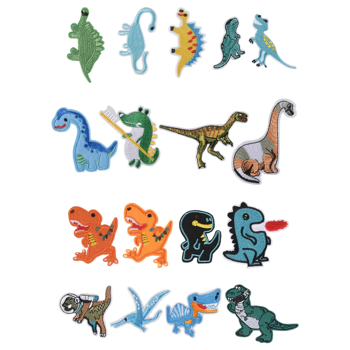 ホット 17 個恐竜アイロンパッチ刺繍縫製パッチ縫うアップリケ装飾ジャケット Tシャツジーンズ衣類