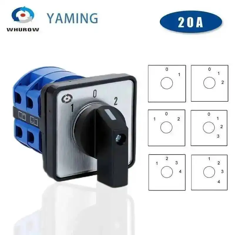 LW28-20 LW26-20 YMW26 Series Electric 2/3/4 Position 8 Terminals Rotary Cam Changeover Switch With Screws Useful Tool 660V 20A