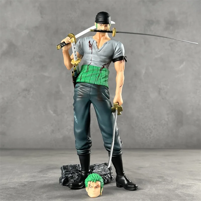 

One Piece Anime Roronoa Zoro Action Figure 17cm Blood Battle PVC Scene Statue Collectible Model Toy Gift