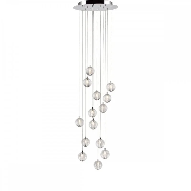 

Modern Staircase Decoration Floating Glass Ball Light Emitting Diode Chandelier