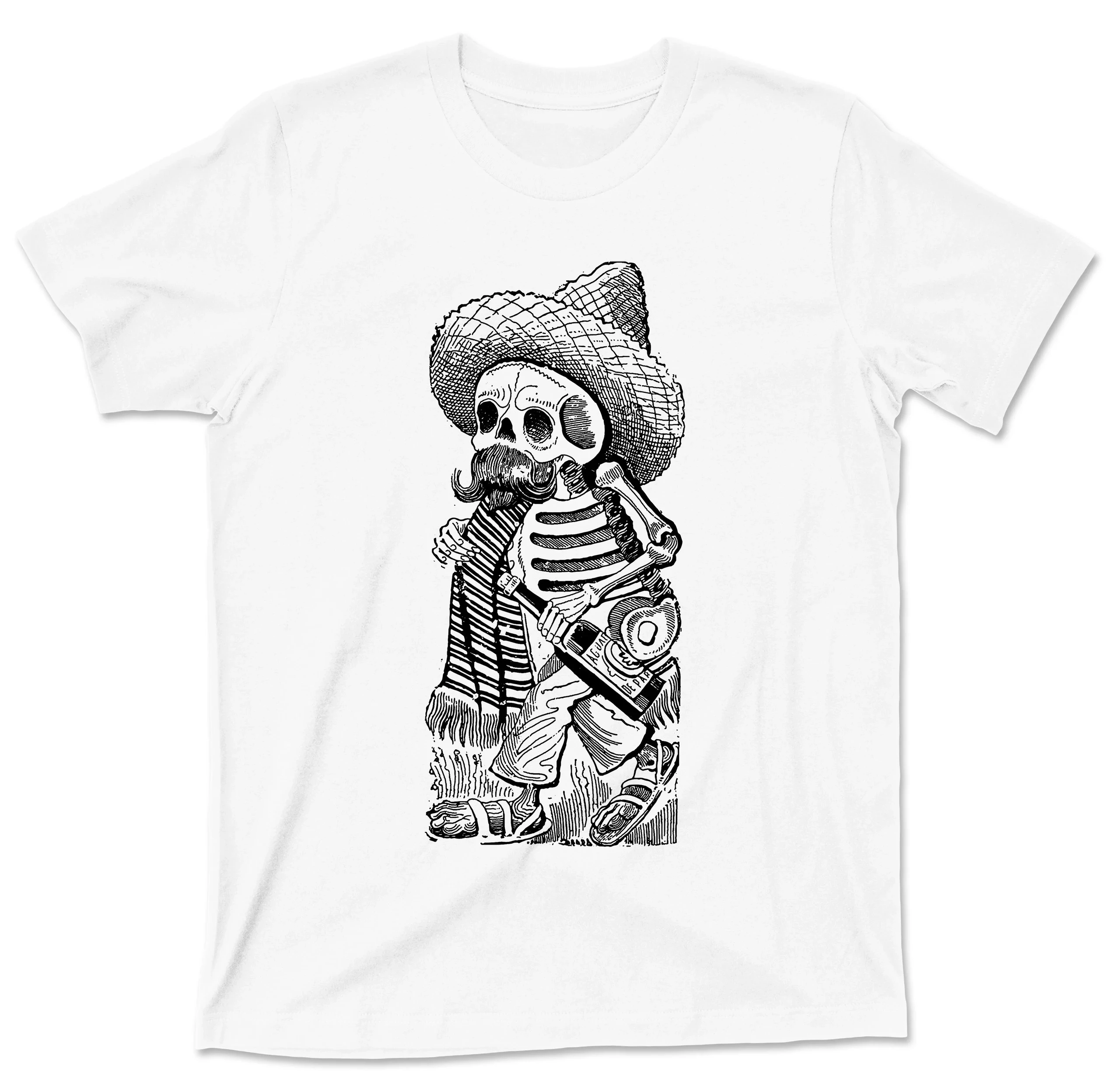 تي شيرت Maderista Calavera فنان الثورة المكسيكية الشهيرة خوسيه غوادالوبي بوسادا فيجنيت فيست كحول ميت عمل فني جرافيك تي شيرت