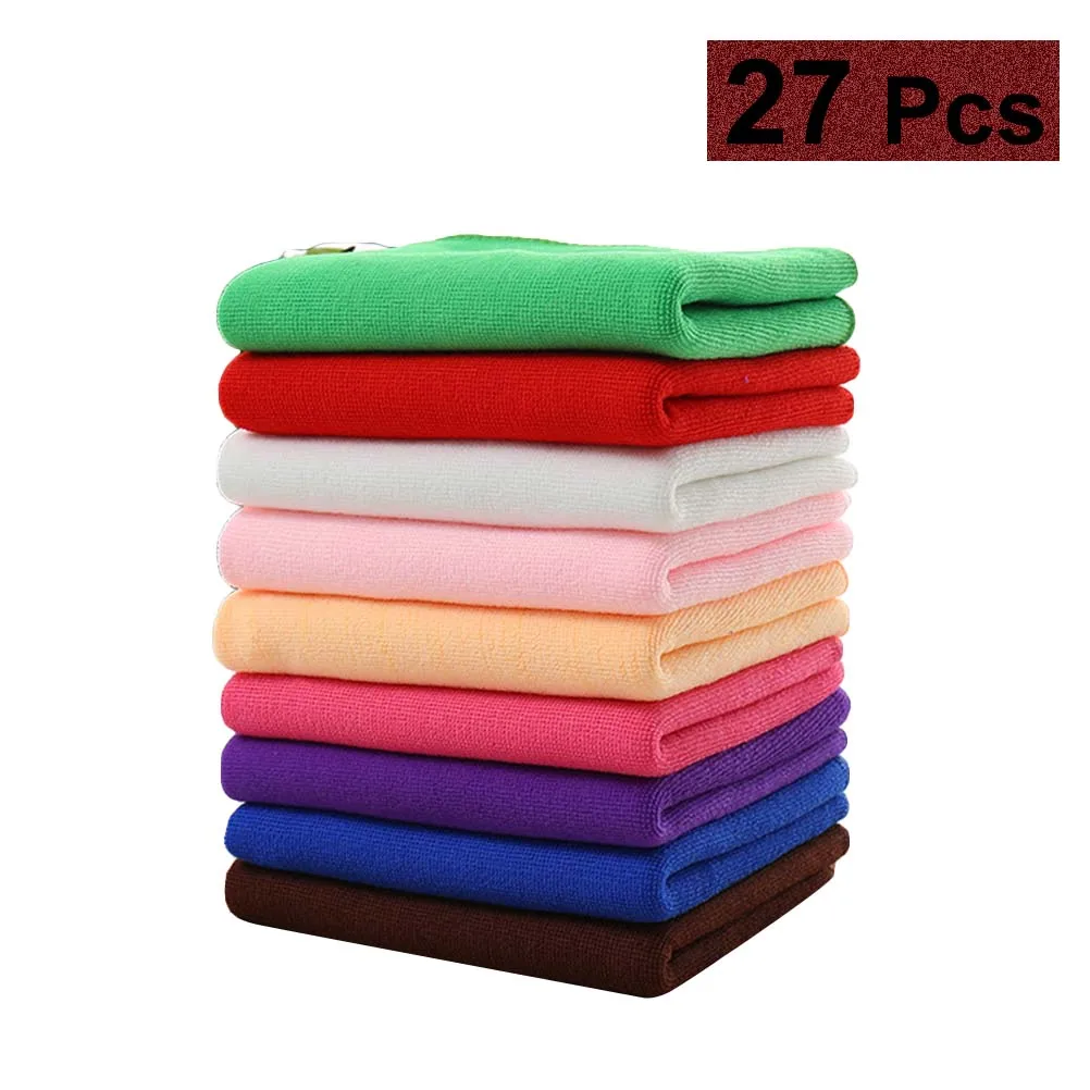 

27 Pcs Microfiber Towels Car Towels Absorbent Drying Tools For Car Truck Boat Home RV
